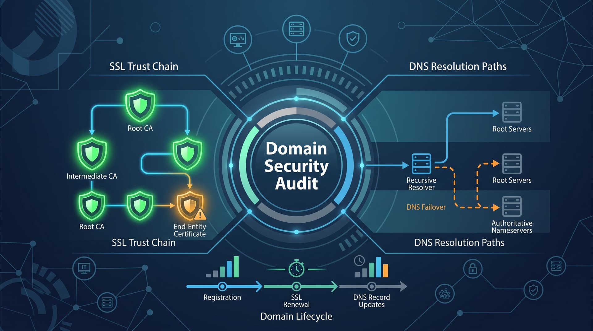 Diagnosing Domain Vulnerabilities: Auditing SSL Chains and DNS Failover